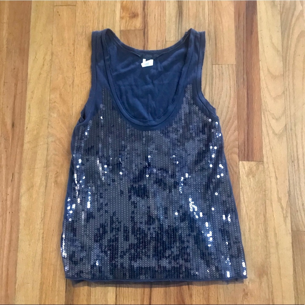 J. Crew Navy Sequin Tank